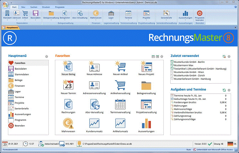 Screenshot vom Programm: RechnungsMaster fr Windows